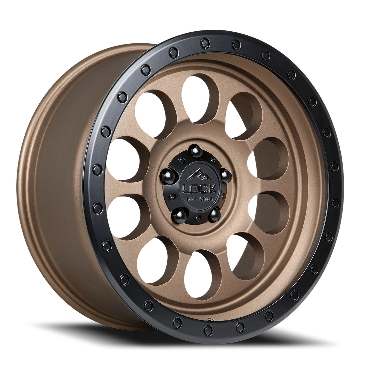 Lock Offroad 50CAL Matte Desert Bronze W/ Matte Black Ring 20x9 0 6x139.7mm 106.2mm