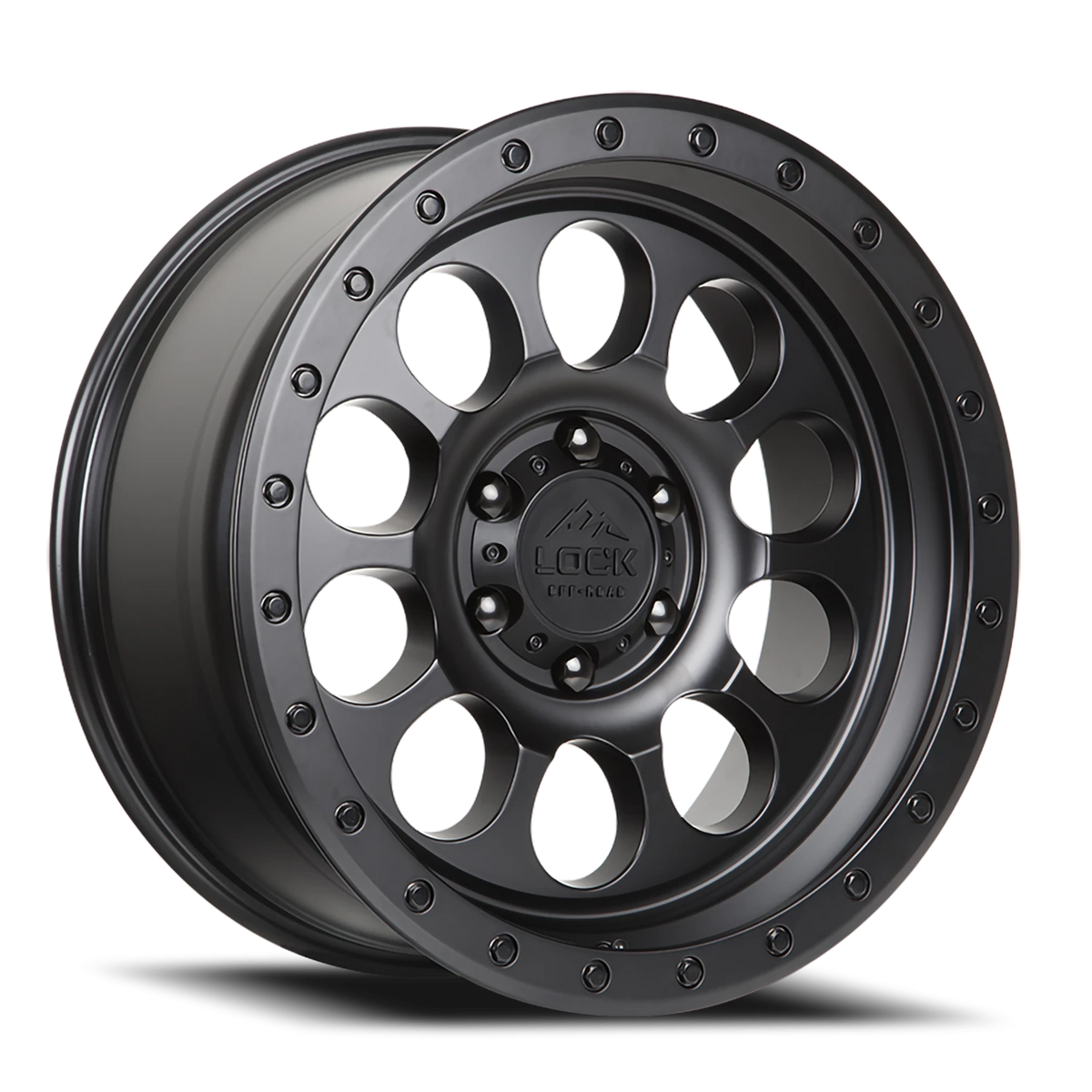 Lock Offroad 50CAL Matte Black W/ Matte Black Ring 17x9 -12 5x127mm 71.6mm