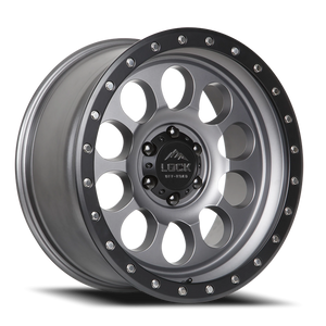 Lock Offroad 50CAL Matte Grey W/ Matte Black Ring 17x9 0 6x135mm 87.1mm