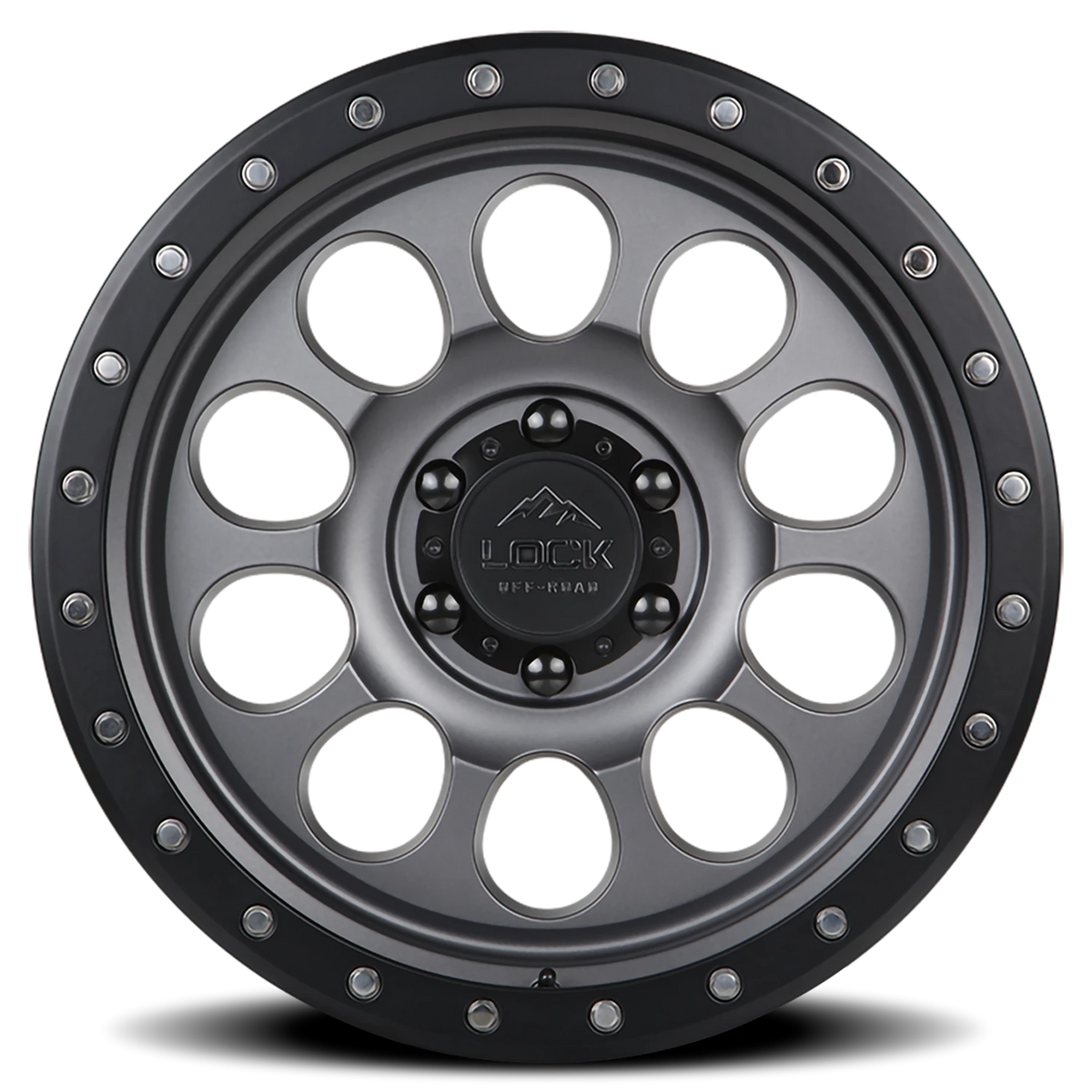 Lock Offroad 50CAL Matte Grey W/ Matte Black Ring 17x9 0 6x139.7mm 106.2mm