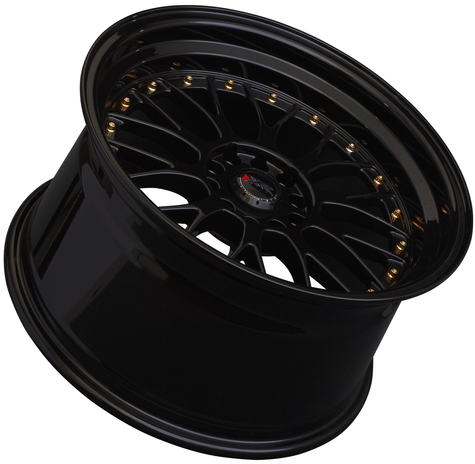 XXR Wheels 521 Black / Gold Rivets 18x8.5 +35 5x100|5x114.3 73.1mm - Wheelwiz