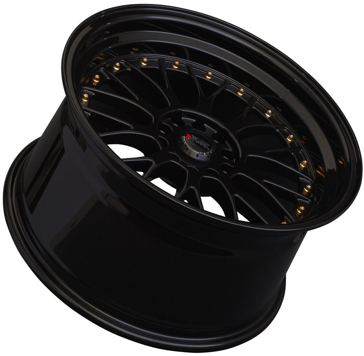 XXR Wheels 521 Black / Gold Rivets 19x8.5 +25 5x114.3|5x120 73.1mm - Wheelwiz