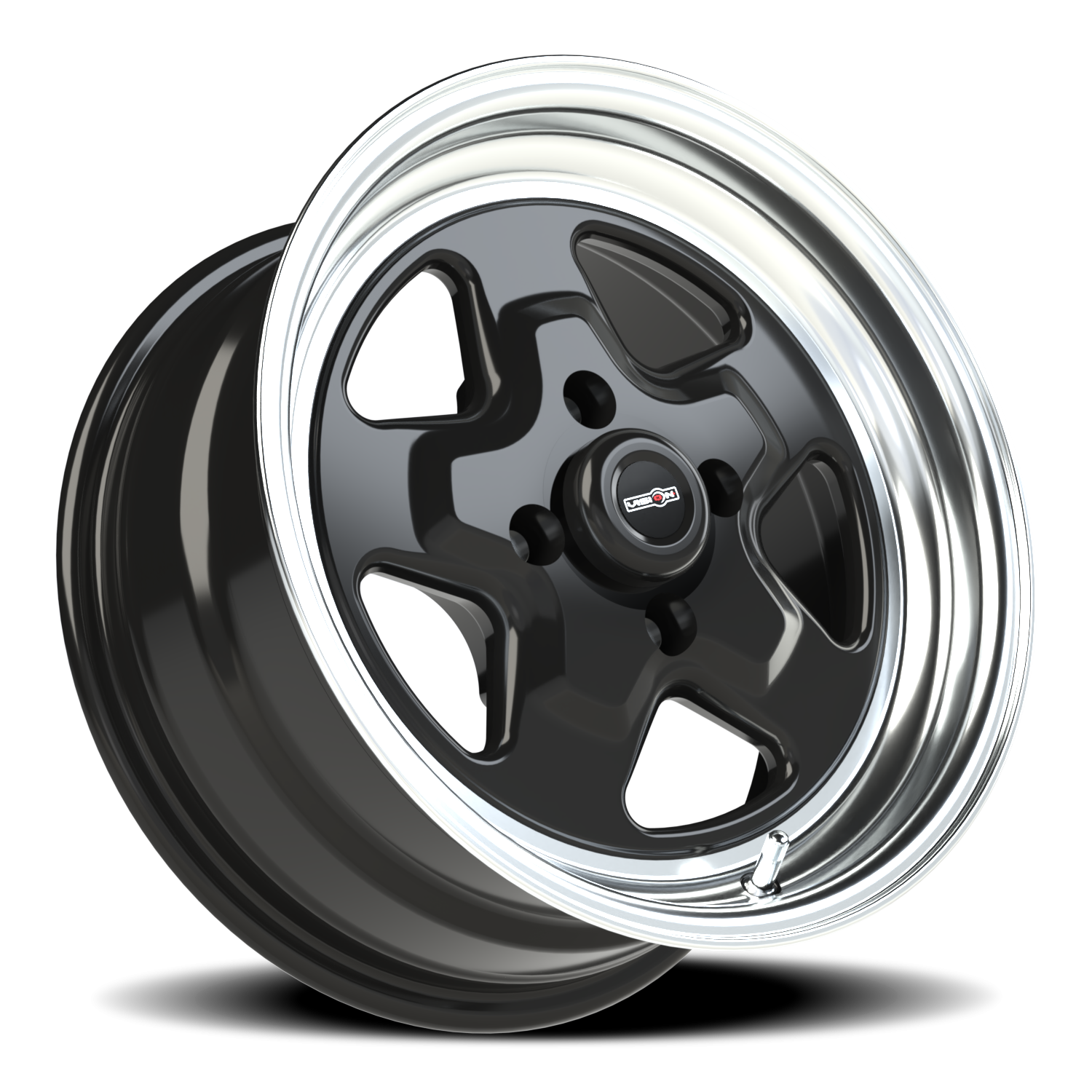 Vision Wheel 521H Gloss Black Machined Lip 15x7 0 4x108mm 72.6mm - Wheelwiz