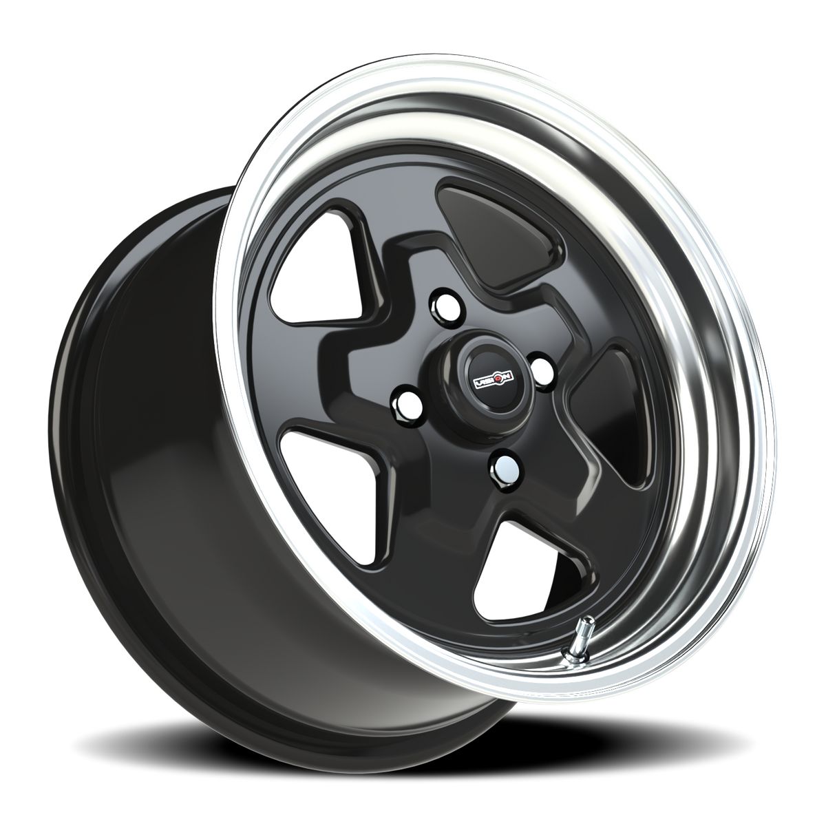 Vision Wheel 521H Gloss Black Machined Lip 15x8 +27 4x108mm 72.6mm - Wheelwiz