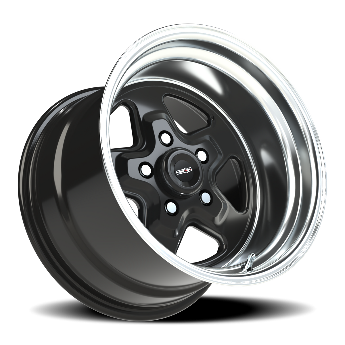 Vision Wheel 521H Gloss Black Machined Lip 15x10 -25 5x114.3mm 83.1mm - Wheelwiz