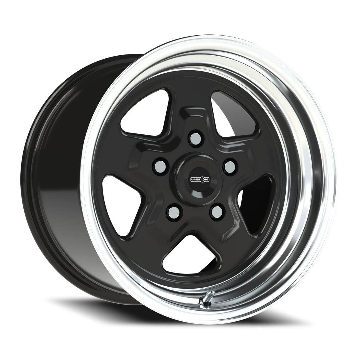 Vision Wheel 521H Gloss Black Machined Lip 15x10 +25 5x114.3mm 83.1mm - Wheelwiz