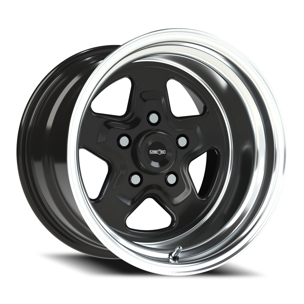 Vision Wheel 521H Gloss Black Machined Lip 15x10 -25 5x127mm 83.1mm - Wheelwiz