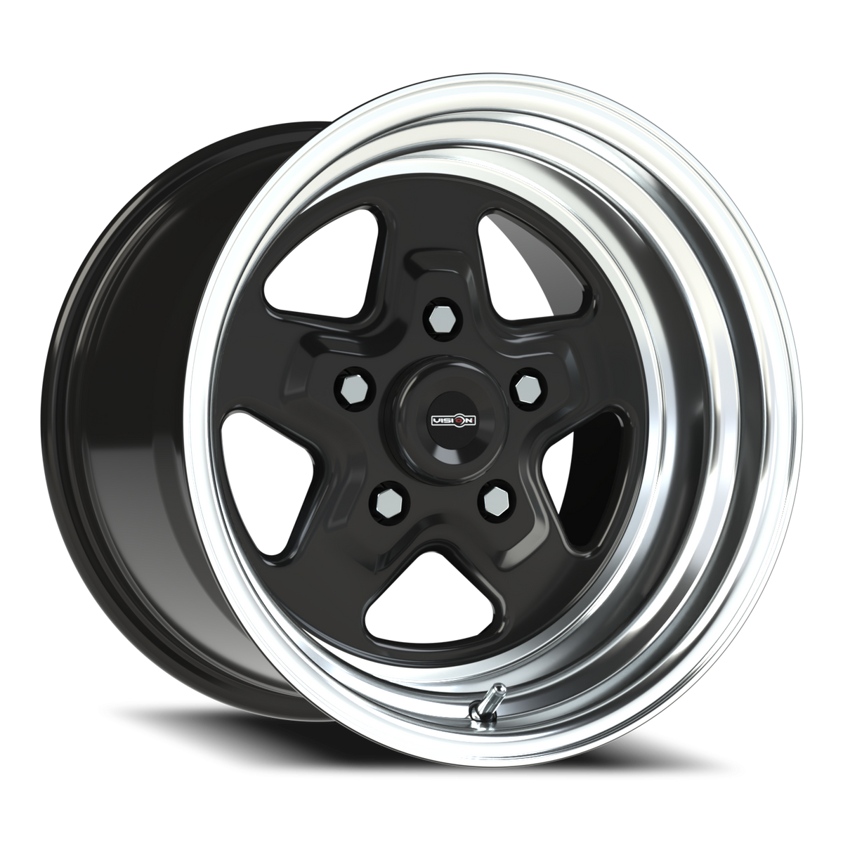 Vision Wheel 521H Gloss Black Machined Lip 15x10 0 5x127mm 83.1mm - Wheelwiz