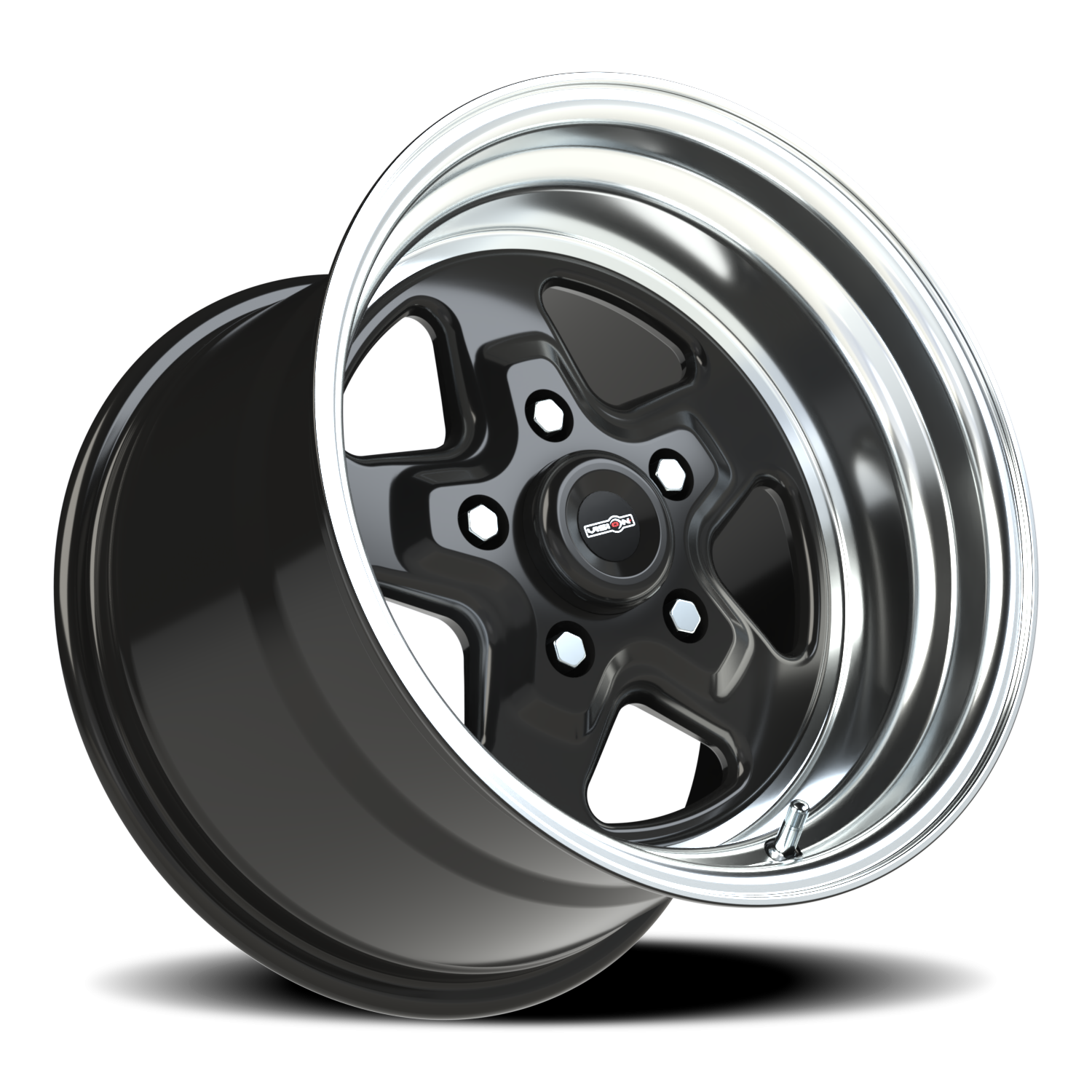 Vision Wheel 521H Gloss Black Machined Lip 15x10 0 5x127mm 83.1mm - Wheelwiz