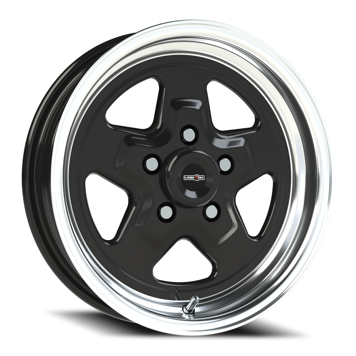 Vision Wheel 521H Gloss Black Machined Lip 15x4 -19 5x120.65mm 83.1mm - Wheelwiz