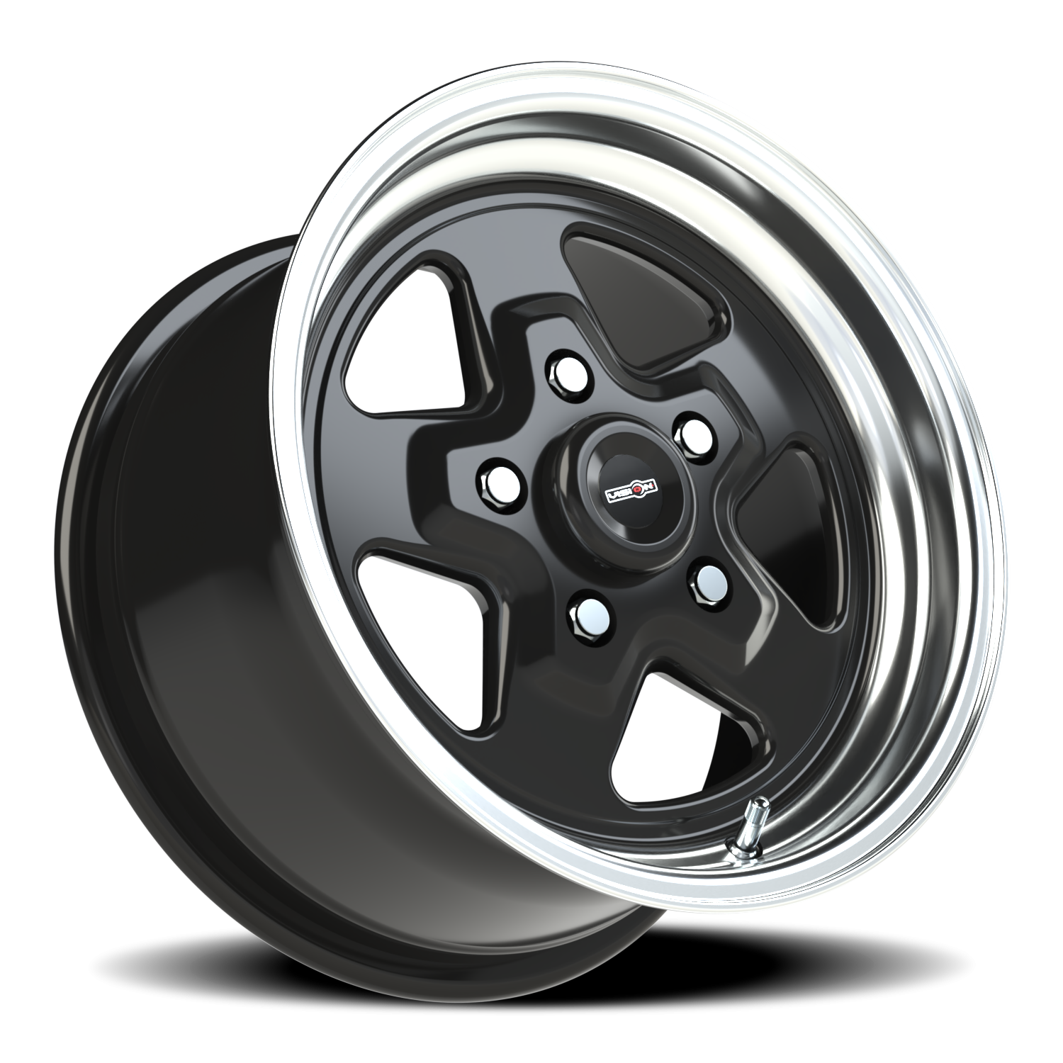 Vision Wheel 521H Gloss Black Machined Lip 15x8 +27 5x120.65mm 83.1mm - Wheelwiz