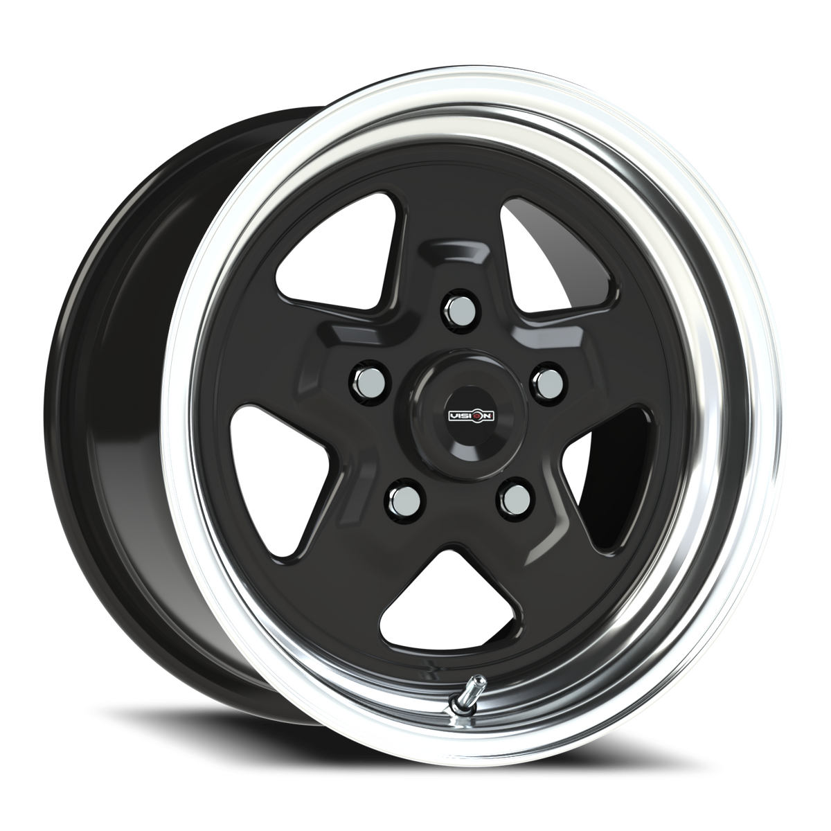 Vision Wheel 521H Gloss Black Machined Lip 15x8 +27 5x114.3mm 83.1mm - Wheelwiz
