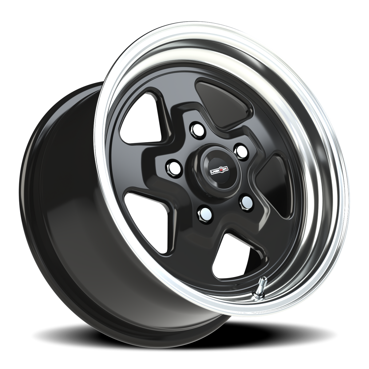 Vision Wheel 521H Gloss Black Machined Lip 15x8 +27 5x127mm 83.1mm - Wheelwiz