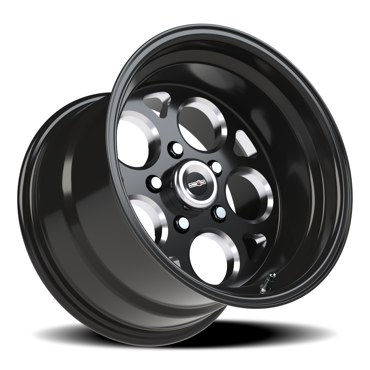 Vision Wheel 561 Gloss Black with Milled Windows 15x10 -25 5x120.65mm 83.1mm - Wheelwiz