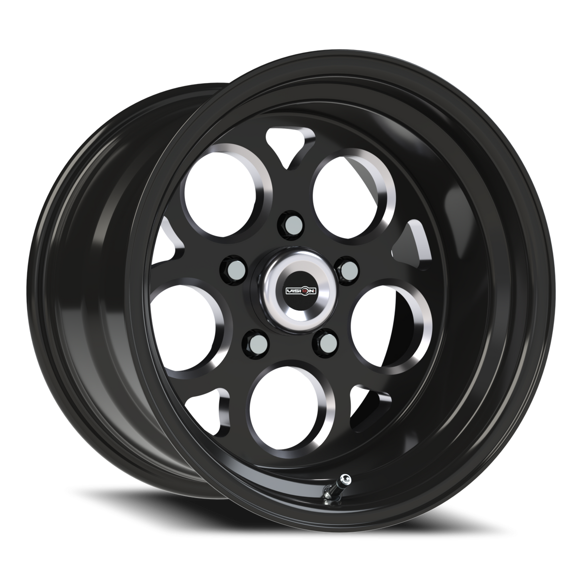 Vision Wheel 561 Gloss Black with Milled Windows 15x10 -25 5x114.3mm 83.1mm - Wheelwiz