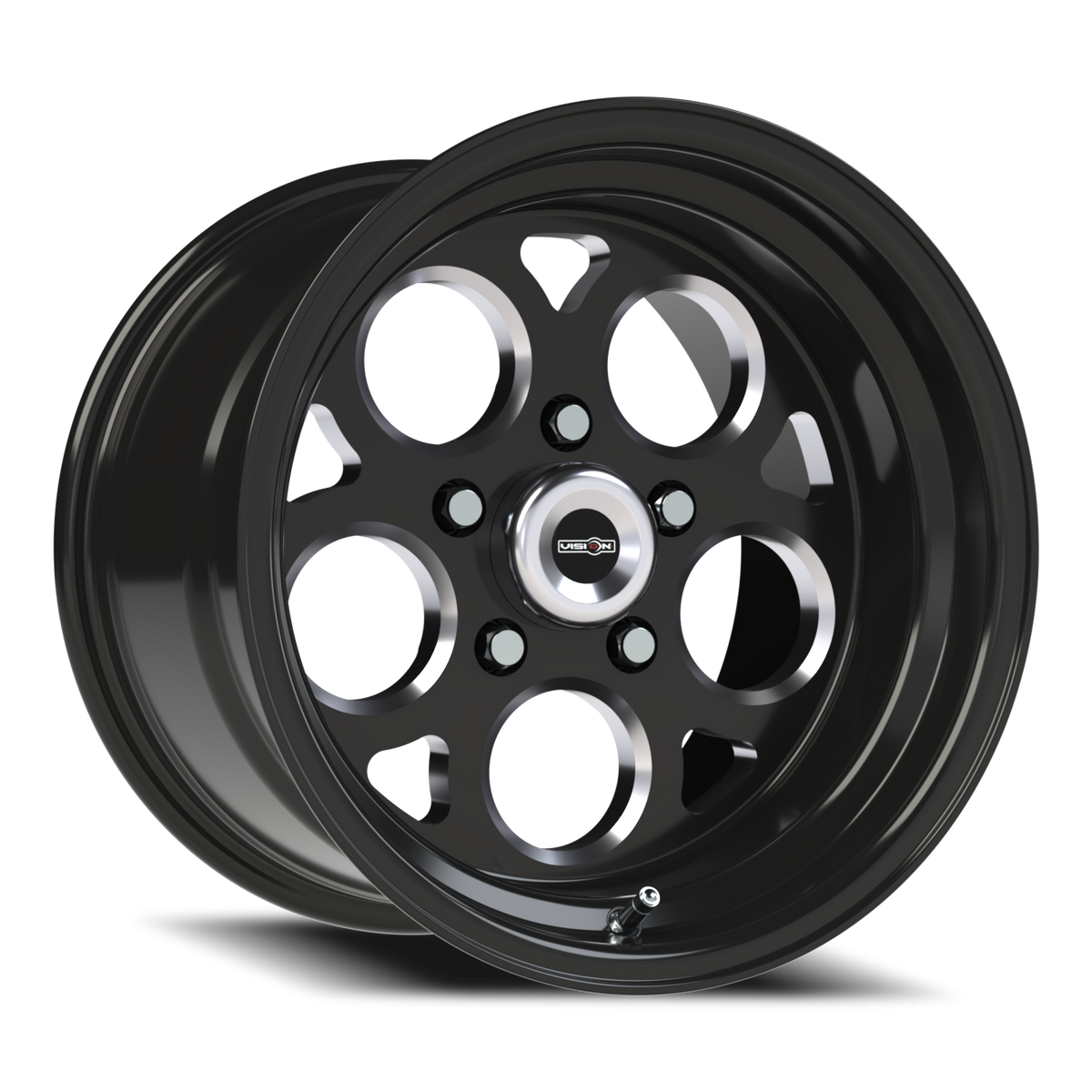 Vision Wheel 561 Gloss Black with Milled Windows 15x10 0 5x114.3mm 83.1mm - Wheelwiz