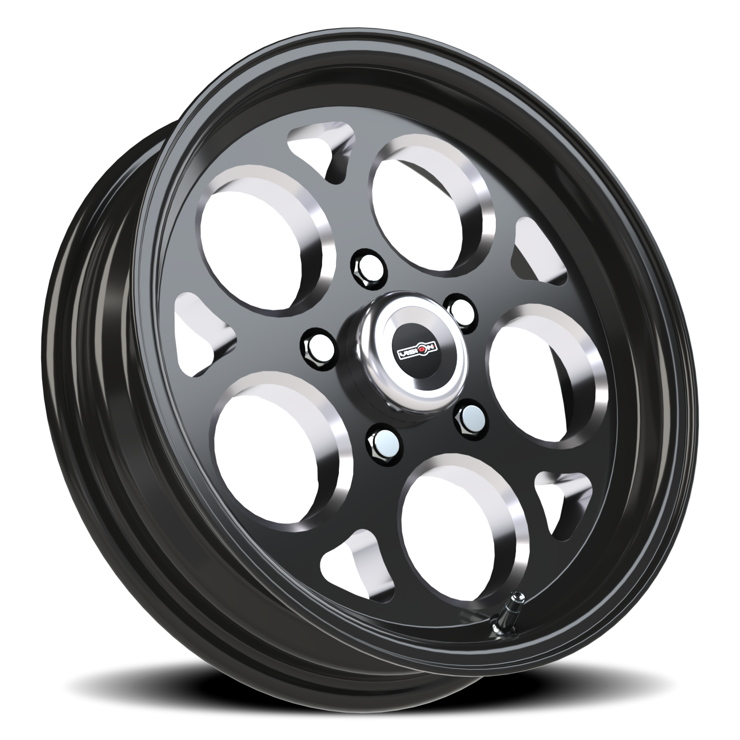 Vision Wheel 561 Gloss Black with Milled Windows 15x4 -19 5x120.65mm 83.1mm - Wheelwiz