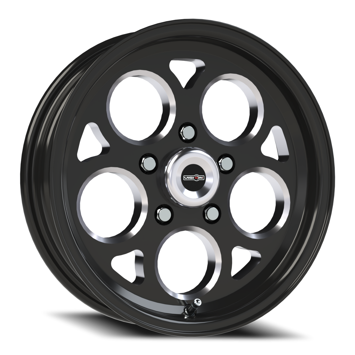 Vision Wheel 561 Gloss Black with Milled Windows 15x4 -19 5x127mm 83.1mm - Wheelwiz