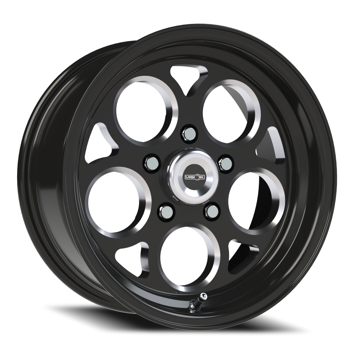 Vision Wheel 561 Gloss Black with Milled Windows 15x7 0 5x120.65mm 83.1mm - Wheelwiz