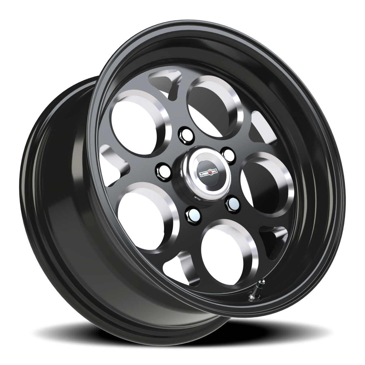 Vision Wheel 561 Gloss Black with Milled Windows 15x7 0 5x120.65mm 83.1mm - Wheelwiz