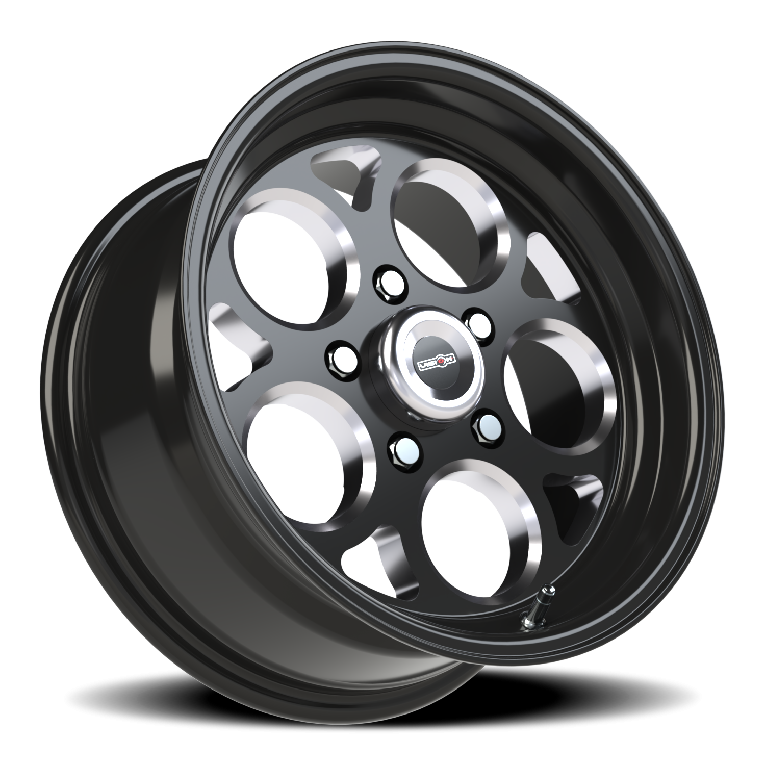 Vision Wheel 561 Gloss Black with Milled Windows 15x7 0 5x114.3mm 83.1mm - Wheelwiz