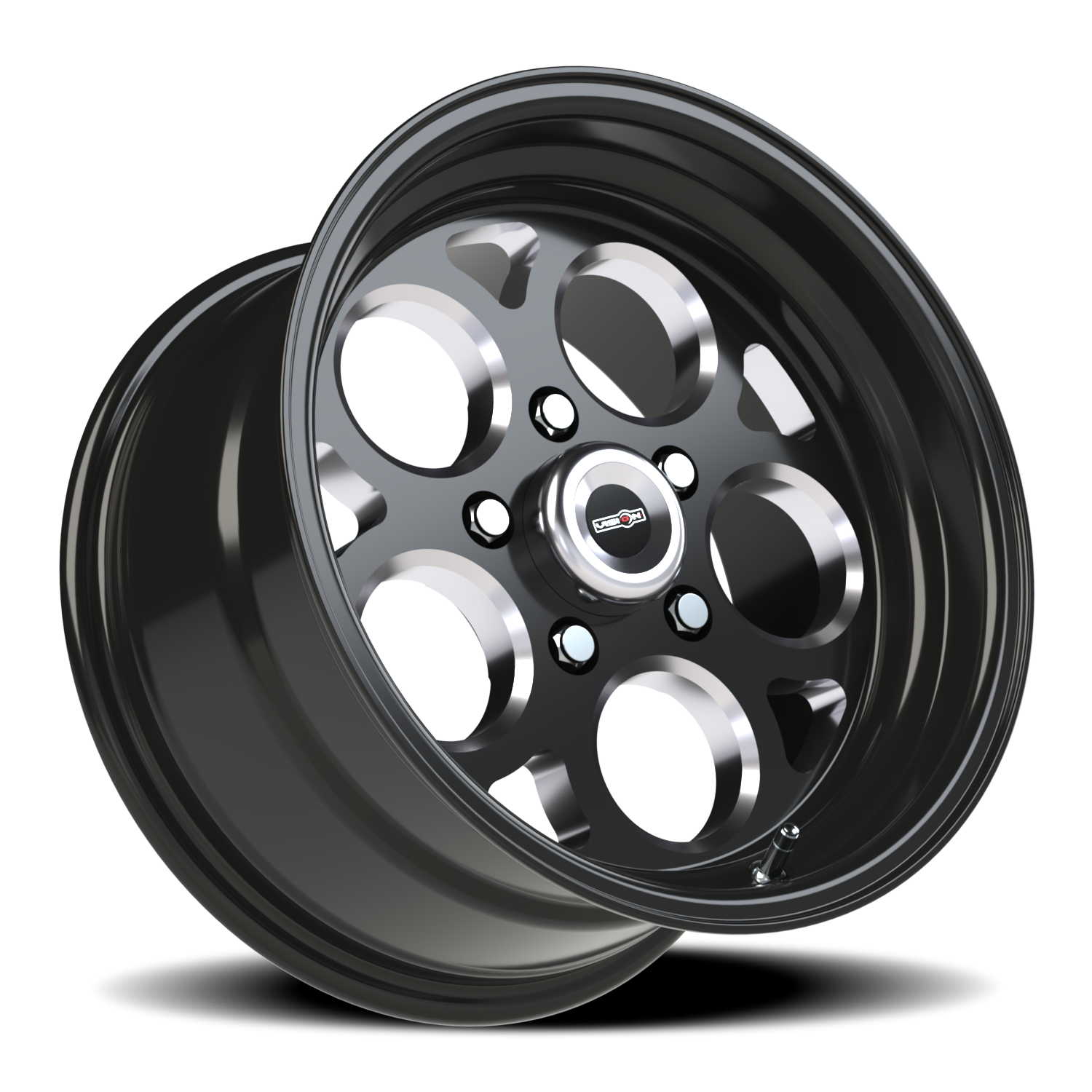 Vision Wheel 561 Gloss Black with Milled Windows 15x8 0 5x120.65mm 83.1mm - Wheelwiz
