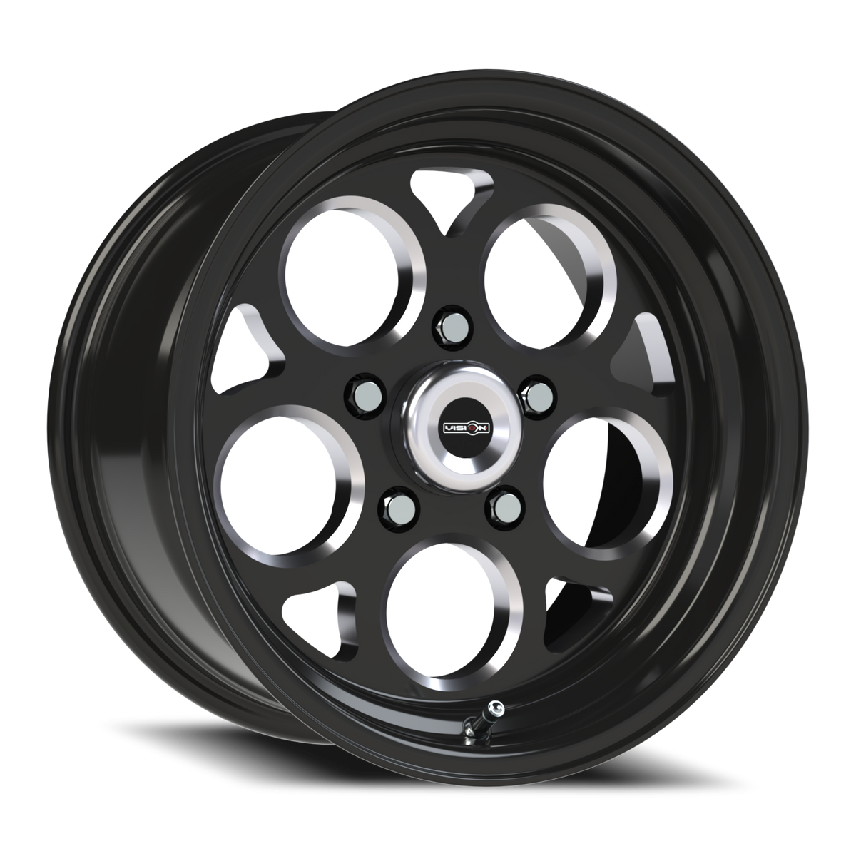 Vision Wheel 561 Gloss Black with Milled Windows 15x8 0 5x114.3mm 83.1mm - Wheelwiz