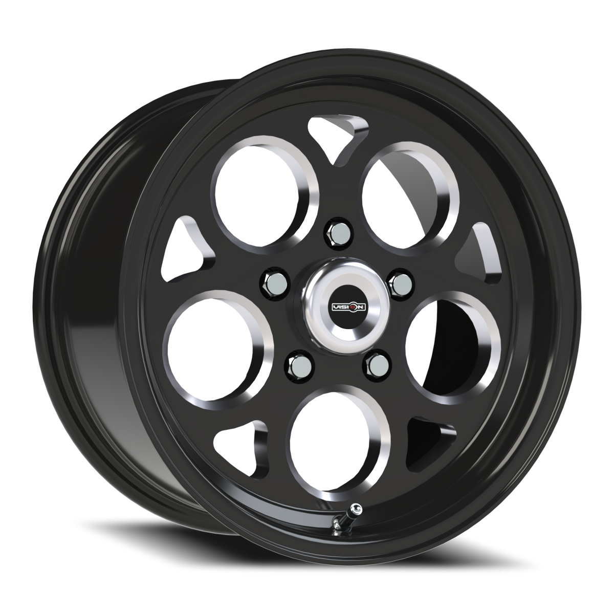 Vision Wheel 561 Gloss Black with Milled Windows 15x8 +27 5x114.3mm 83.1mm - Wheelwiz