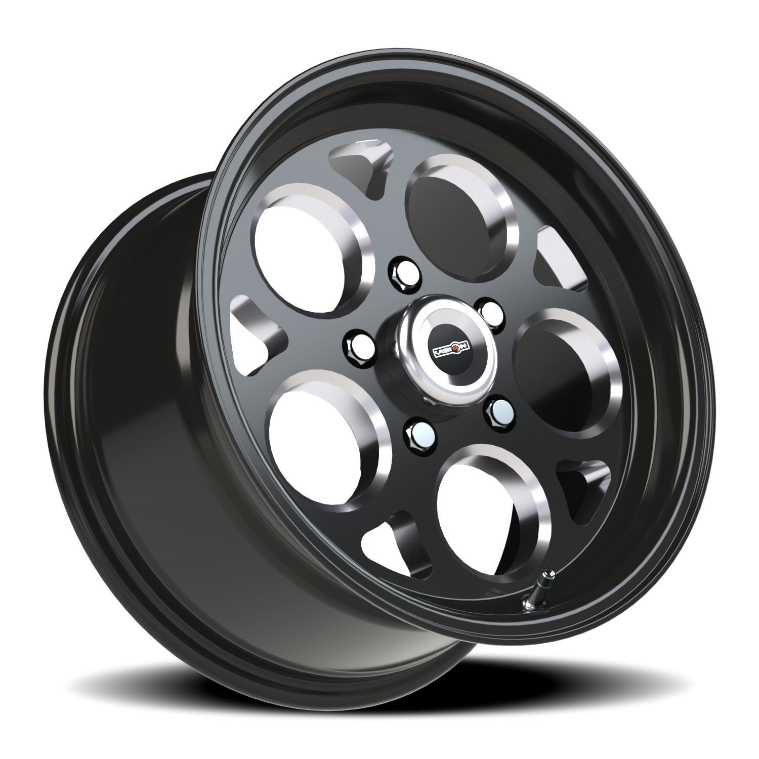 Vision Wheel 561 Gloss Black with Milled Windows 15x8 +27 5x114.3mm 83.1mm - Wheelwiz