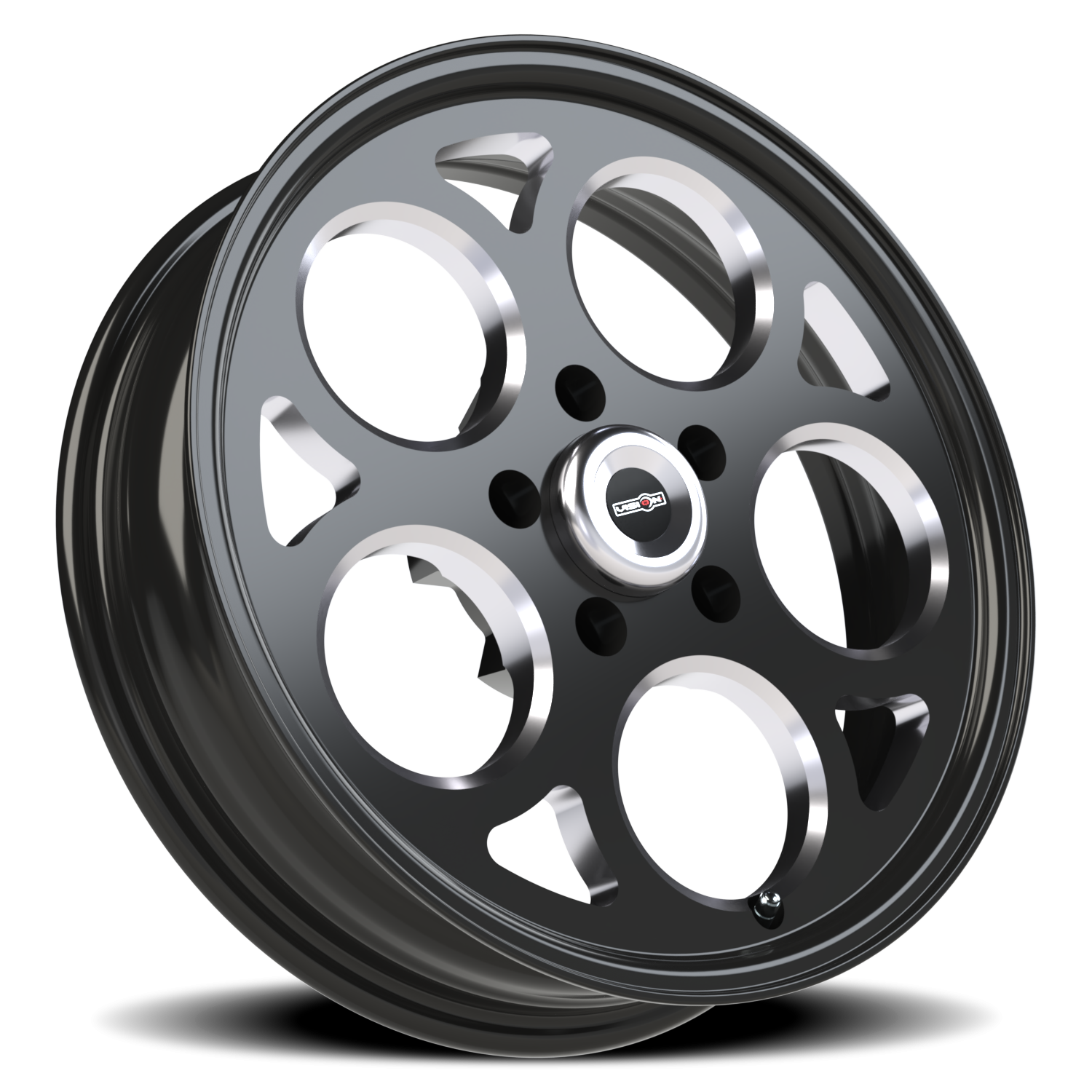 Vision Wheel 561 Gloss Black with Milled Windows 17x4.5 -24 5x114.3mm 83.1mm - Wheelwiz