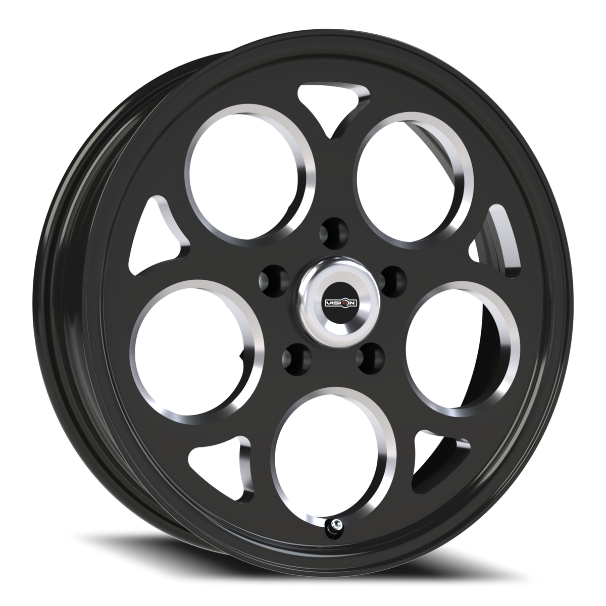 Vision Wheel 561 Gloss Black with Milled Windows 17x4.5 -24 5x115mm 83.1mm - Wheelwiz