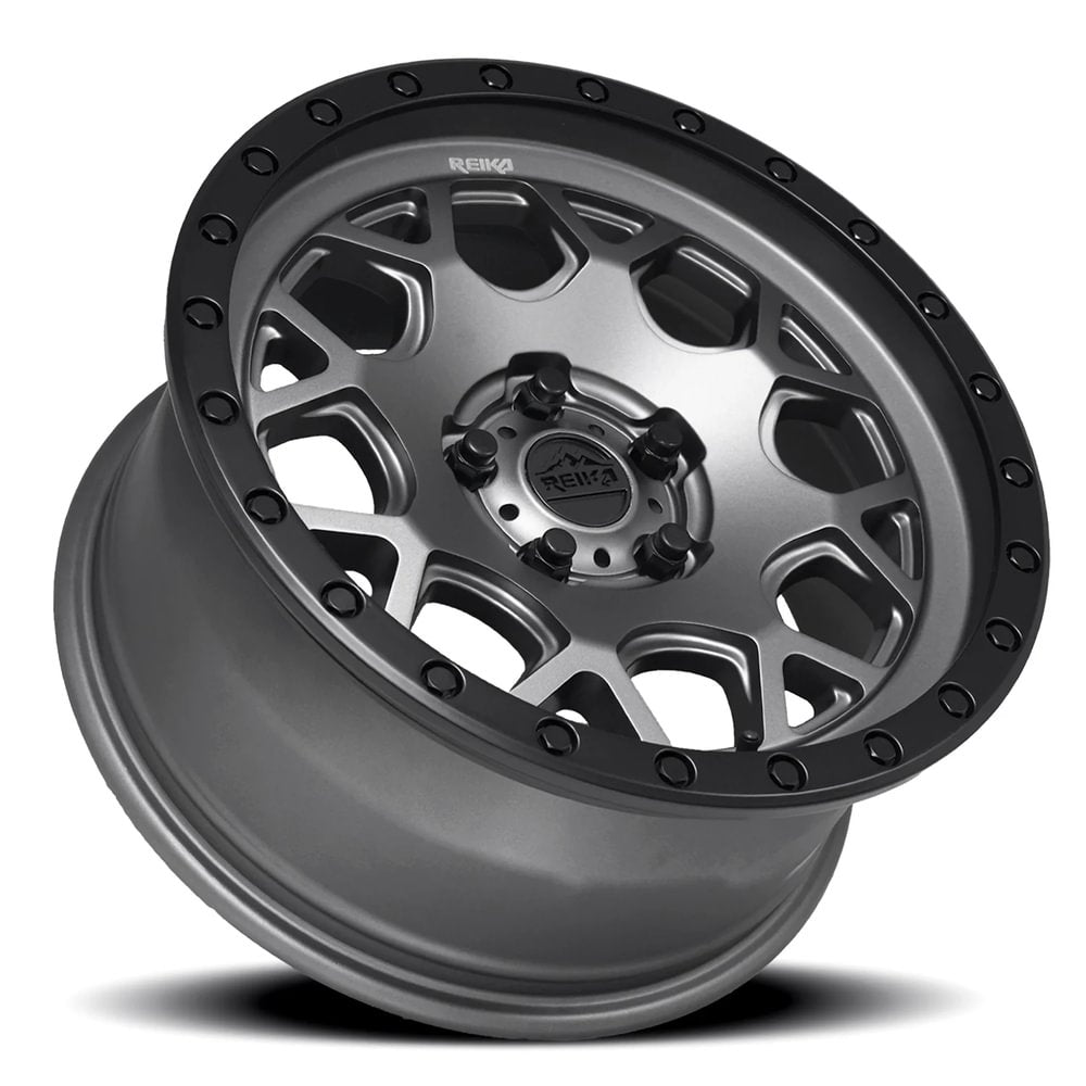 Reika R45 Gunmetal Grey / Satin Black Ring 17x8 +20 5x108mm 63.4mm