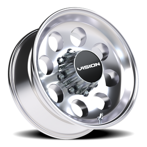 Vision Wheel 56VT Polished 17.5x6.75 -16 8x165.1mm 124.5mm - Wheelwiz