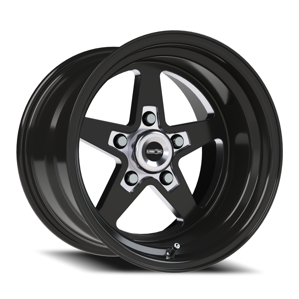Vision Wheel 571 Gloss Black with Milled Center 15x10 -25 5x120.65mm 83.1mm - Wheelwiz