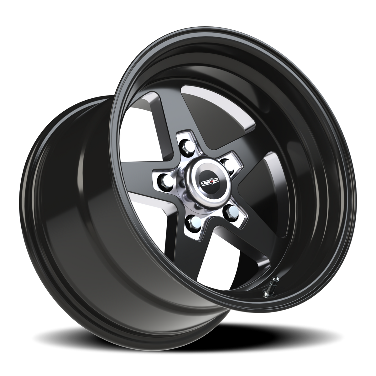 Vision Wheel 571 Gloss Black with Milled Center 15x10 0 5x120.65mm 83.1mm - Wheelwiz