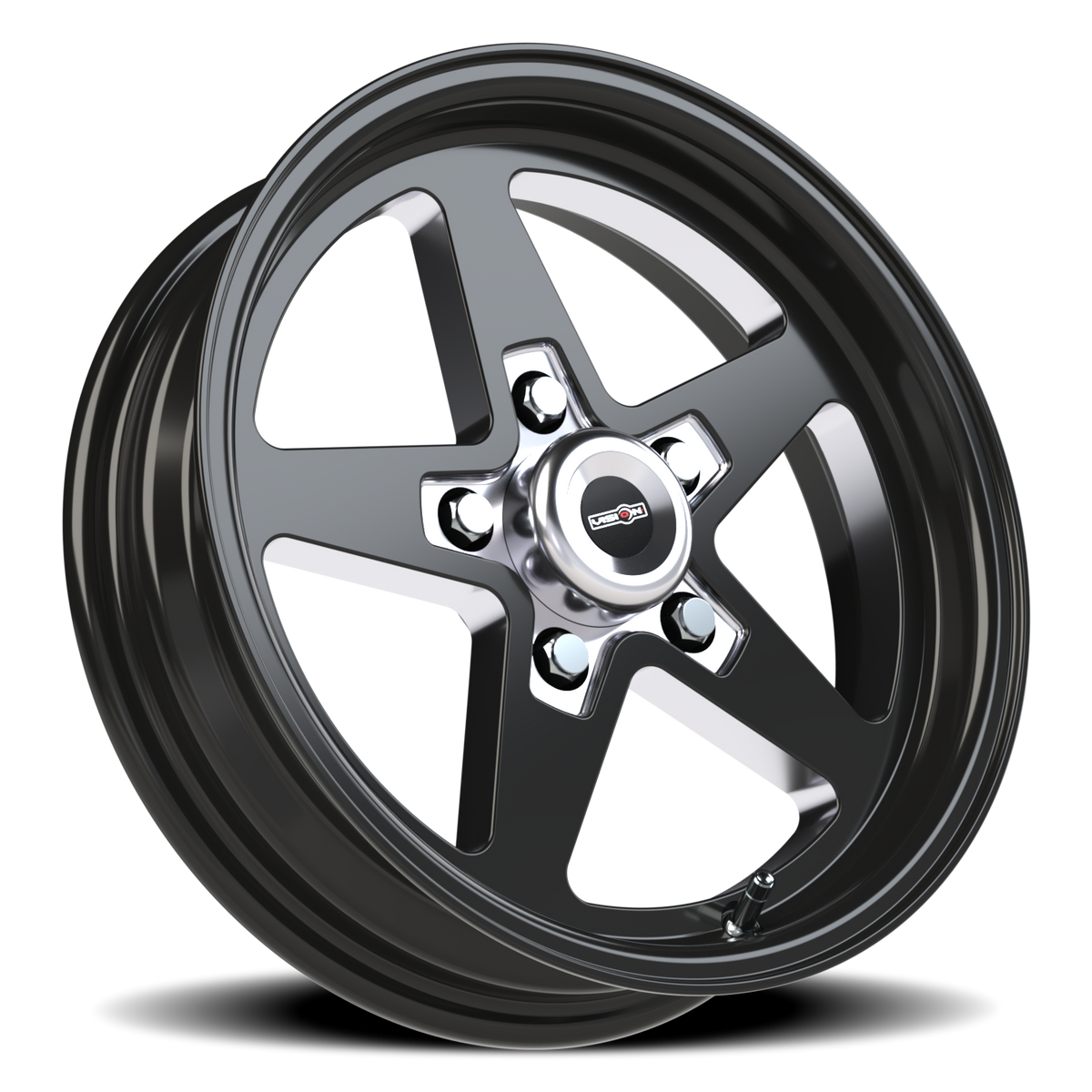 Vision Wheel 571 Gloss Black with Milled Center 15x4 -19 5x120.65mm 83.1mm - Wheelwiz