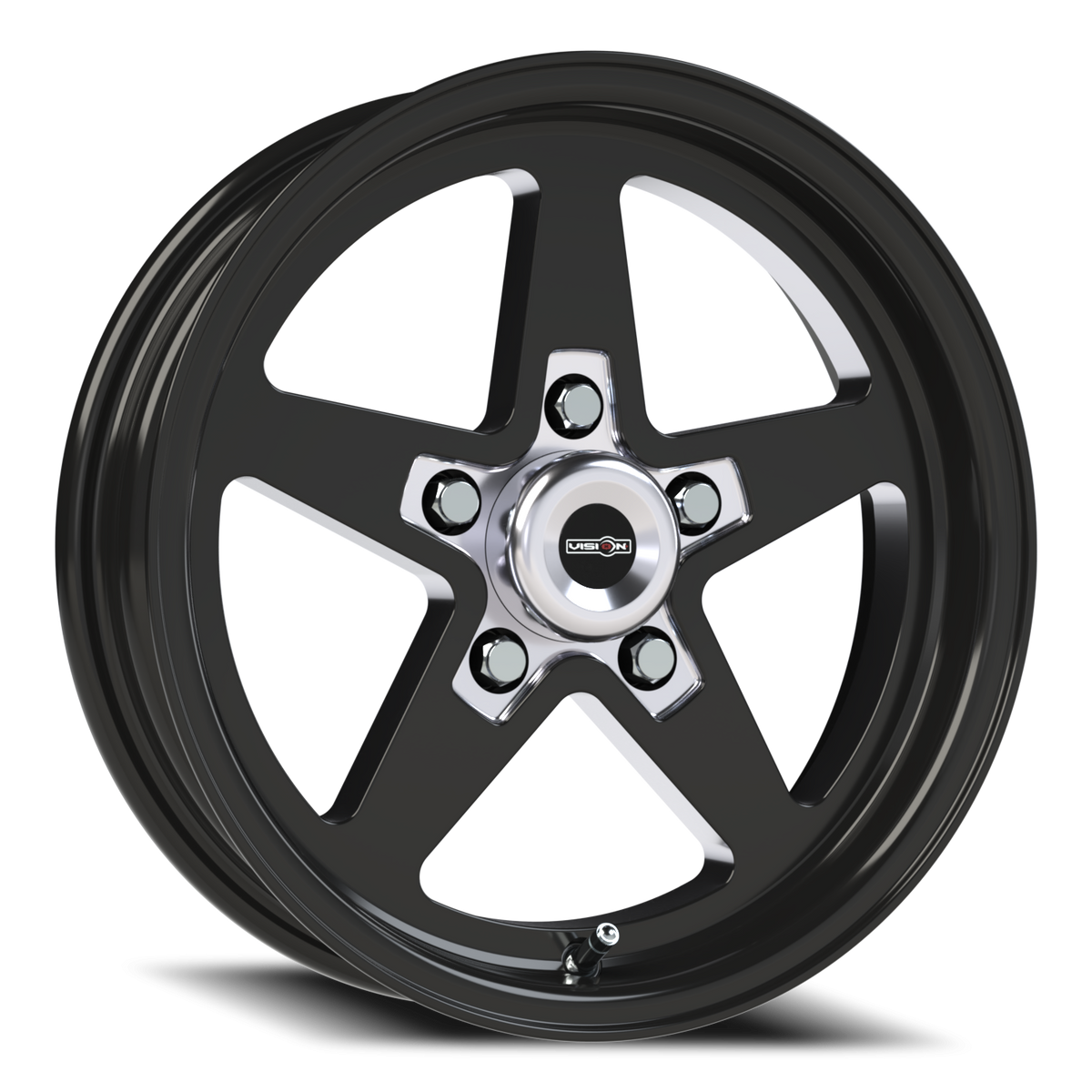 Vision Wheel 571 Gloss Black with Milled Center 15x4 -19 5x114.3mm 83.1mm - Wheelwiz