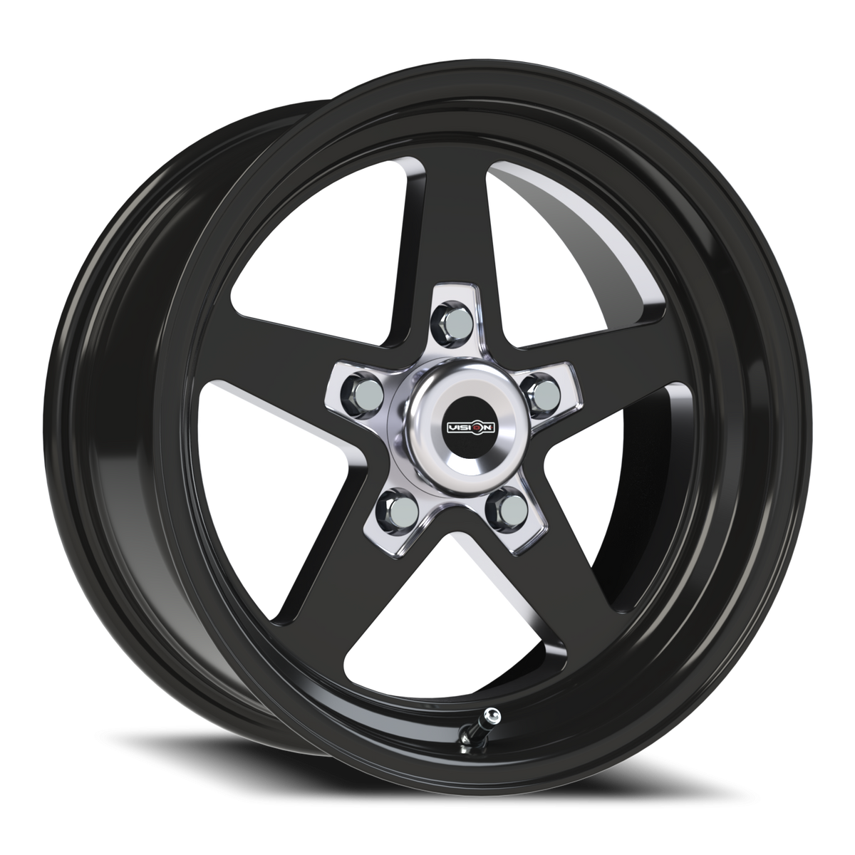 Vision Wheel 571 Gloss Black with Milled Center 15x7 0 5x114.3mm 83.1mm - Wheelwiz