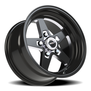 Vision Wheel 571 Gloss Black with Milled Center 15x8 0 5x120.65mm 83.1mm - Wheelwiz