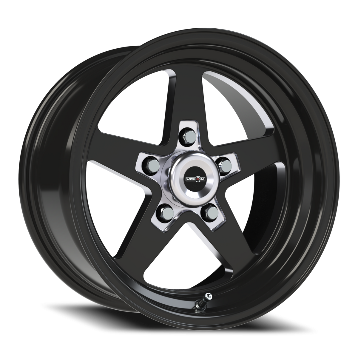 Vision Wheel 571 Gloss Black with Milled Center 15x8 0 5x114.3mm 83.1mm - Wheelwiz