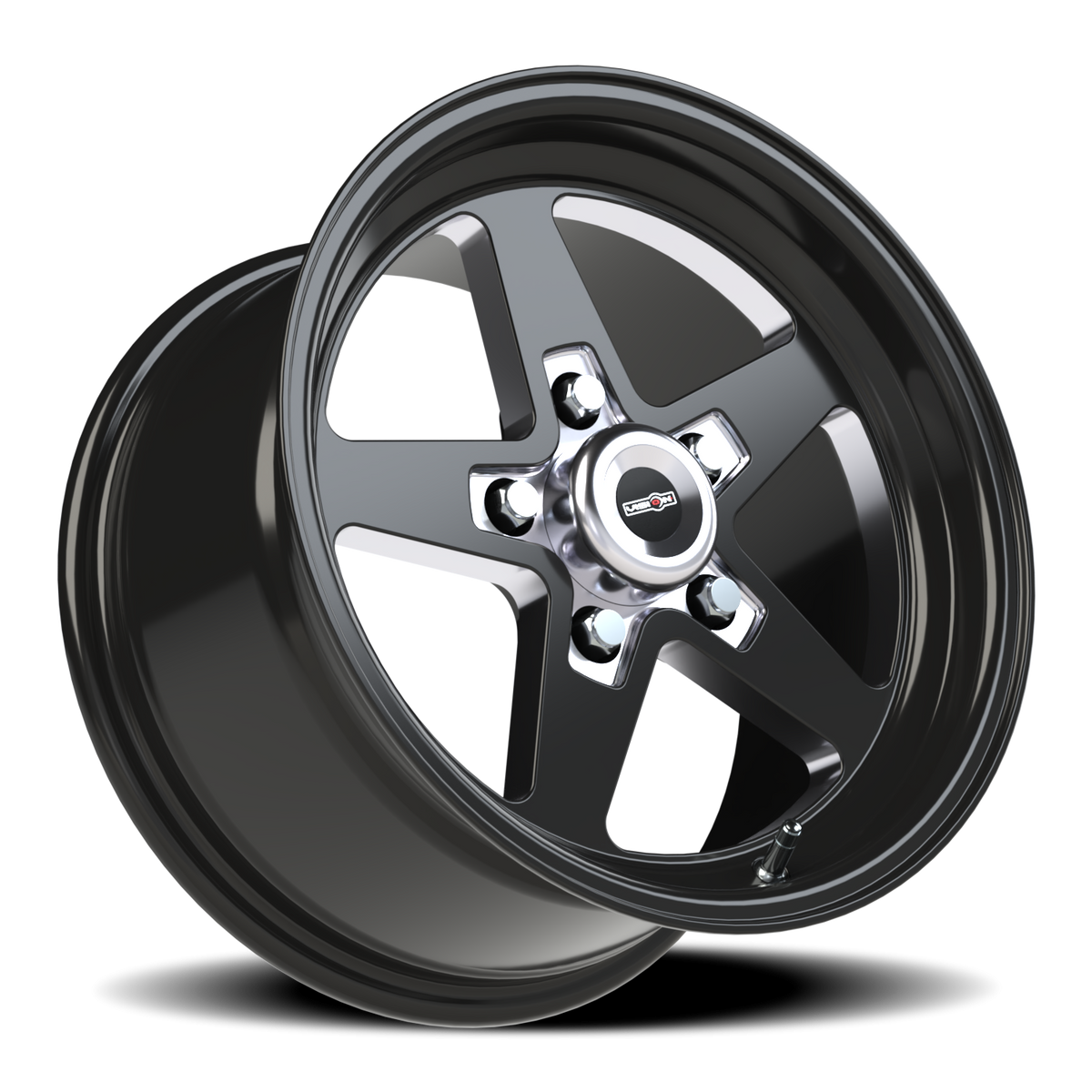 Vision Wheel 571 Gloss Black with Milled Center 15x8 +27 5x114.3mm 83.1mm - Wheelwiz