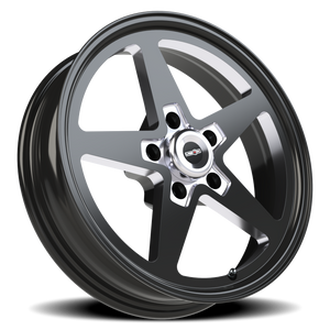 Vision Wheel 571 Gloss Black with Milled Center 17x4.5 -24 5x120.65mm 83.1mm - Wheelwiz