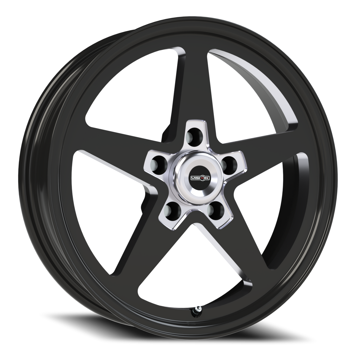Vision Wheel 571 Gloss Black with Milled Center 17x4.5 -24 5x114.3mm 83.1mm - Wheelwiz