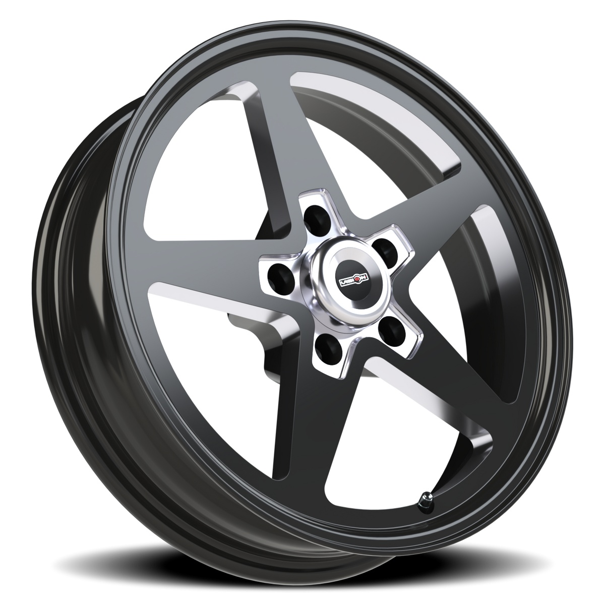 Vision Wheel 571 Gloss Black with Milled Center 17x4.5 -24 5x114.3mm 83.1mm - Wheelwiz