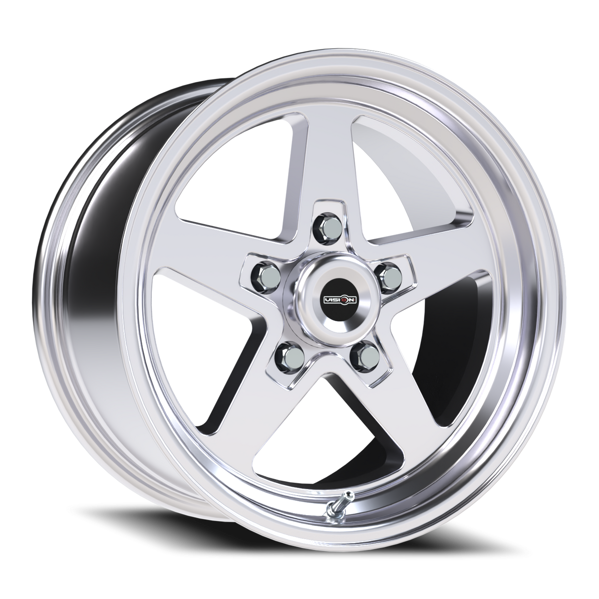 Vision Wheel 571 Polished 15x8 +27 5x120.65mm 83.1mm - Wheelwiz
