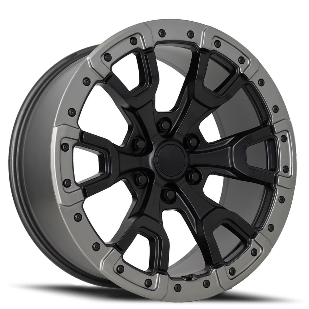 Factory Reproductions FR 99 Satin Black/Gray Ring 20x9 +20 6x135mm 87.1mm
