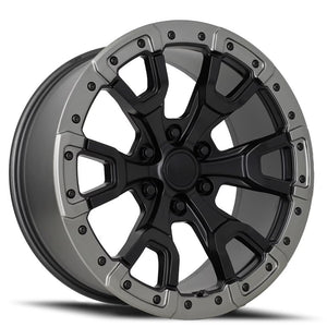 Factory Reproductions FR 99 Satin Black/Gray Ring 20x9 +20 6x139.7mm 93.1mm