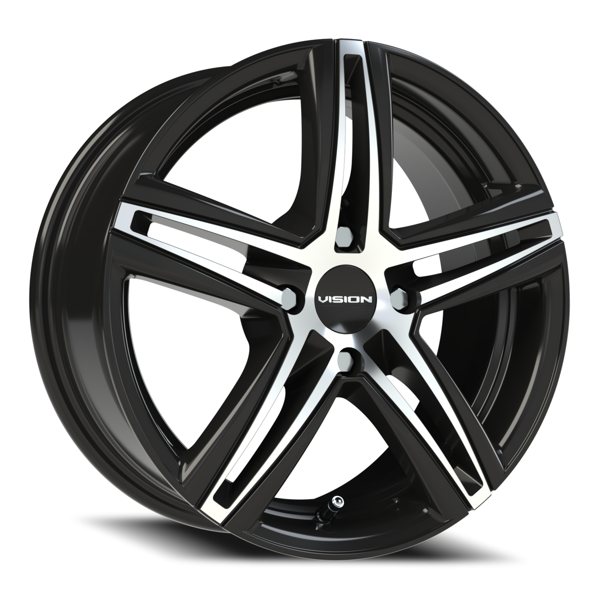 Vision Wheel 640 Gloss Black Machined Face 15x6.5 +38 4x100mm 73.1mm - Wheelwiz