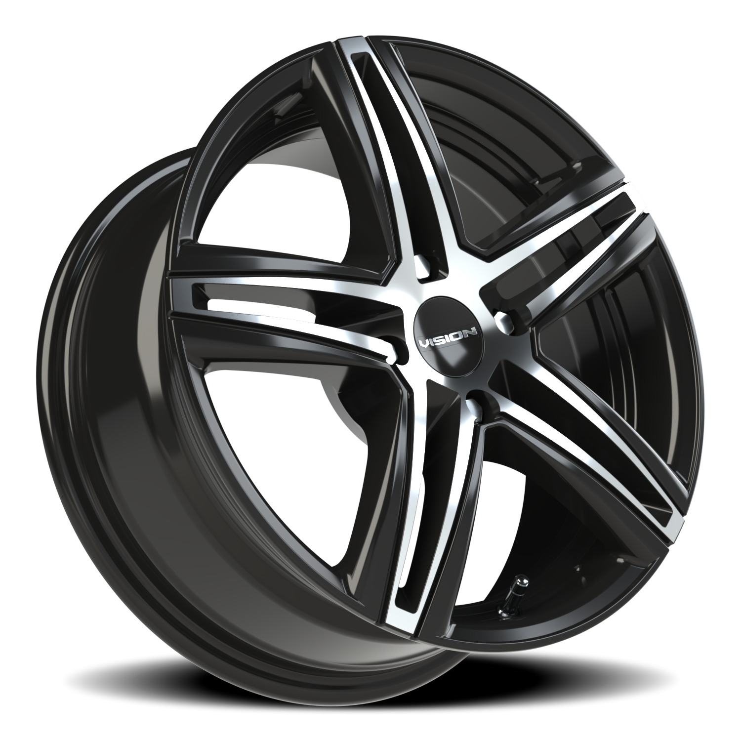 Vision Wheel 640 Gloss Black Machined Face 15x6.5 +38 4x100mm 73.1mm - Wheelwiz