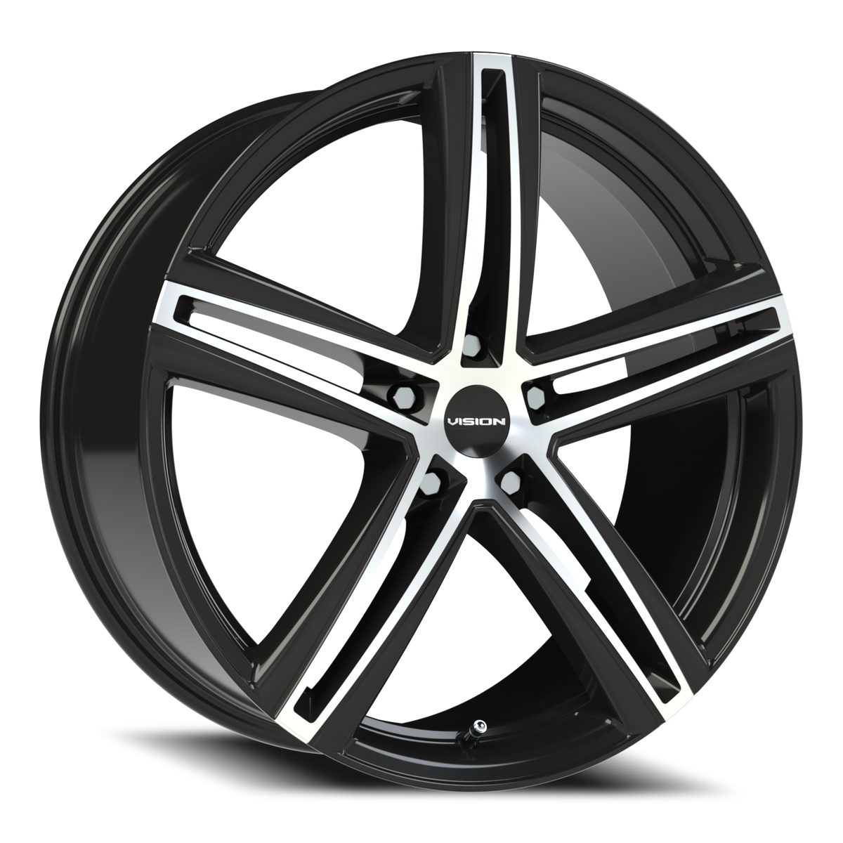Vision Wheel 640 Gloss Black Machined Face 20x8.5 +40 5x114.3mm 73.1mm - Wheelwiz